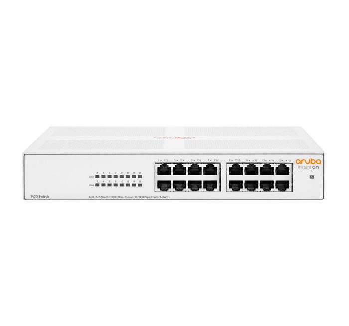 Hewlett Packard Enterprise Aruba Instant On 1430 16G Unmanaged L2 Gigabit Ethernet (10/100/1000) 1U White - W128277499