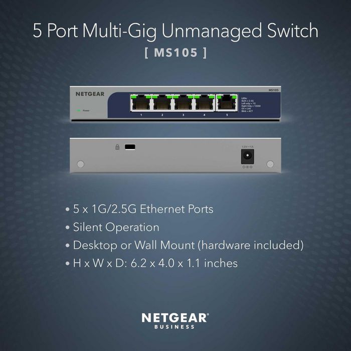 Netgear Network Switch Unmanaged 2.5G Ethernet (100/1000/2500) Power Over Ethernet (Poe) 1U - W128279832