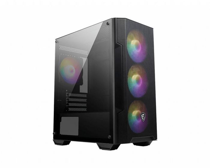 MSI Mag Forge M100A Computer Case Micro Tower Black, Transparent - W128281552
