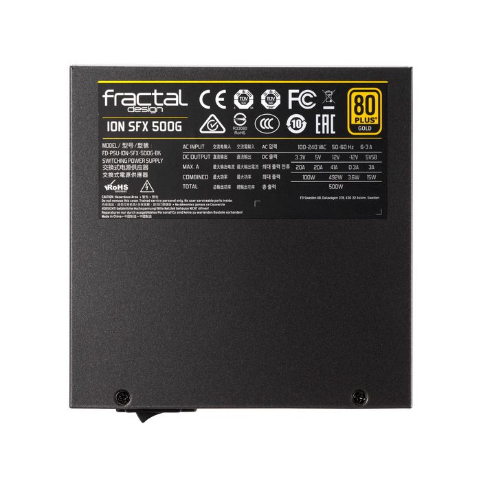 Fractal Design Fd-Psu-Ion-Sfx-500G-Bk Power Supply Unit 500 W 24-Pin Atx Black - W128252229