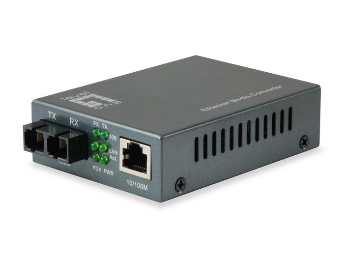 LevelOne Rj45 To Sc Fast Ethernet Media Converter, Single-Mode Fiber, 1310Nm, 40Km - W128253975