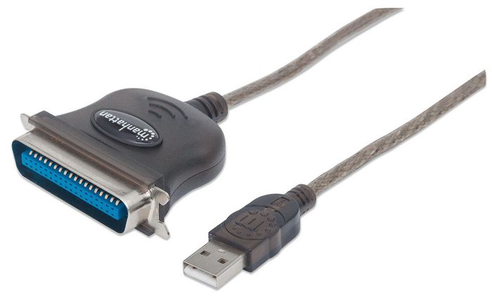 Manhattan Usb-A To Parallel Printer Cen36 Converter Cable, 1.8M, Male To Male, Black, 12Mbps, Ieee 1284, Bus Power, Three Year Warranty, Blister - W128254957