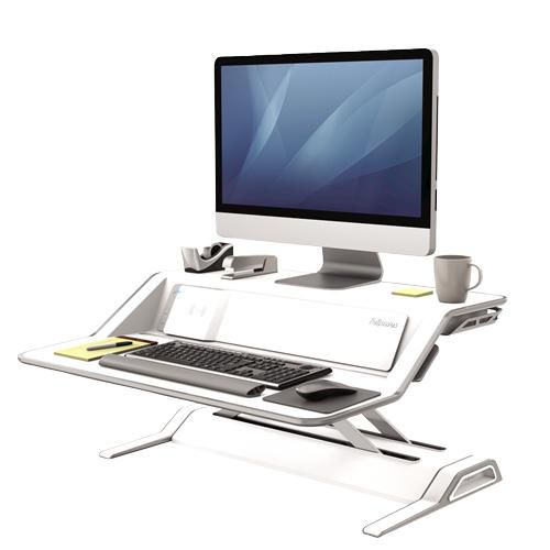 Fellowes Lotus Dx Sit-Stand Workstation – White - W128286457