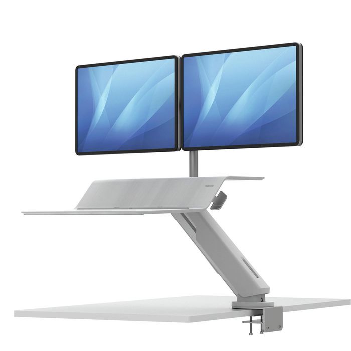 Fellowes Lotus Rt Sit-Stand Workstation – Dual White - W128287740