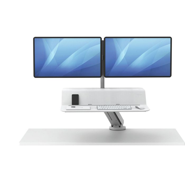 Fellowes Lotus Rt Sit-Stand Workstation – Dual White - W128287740