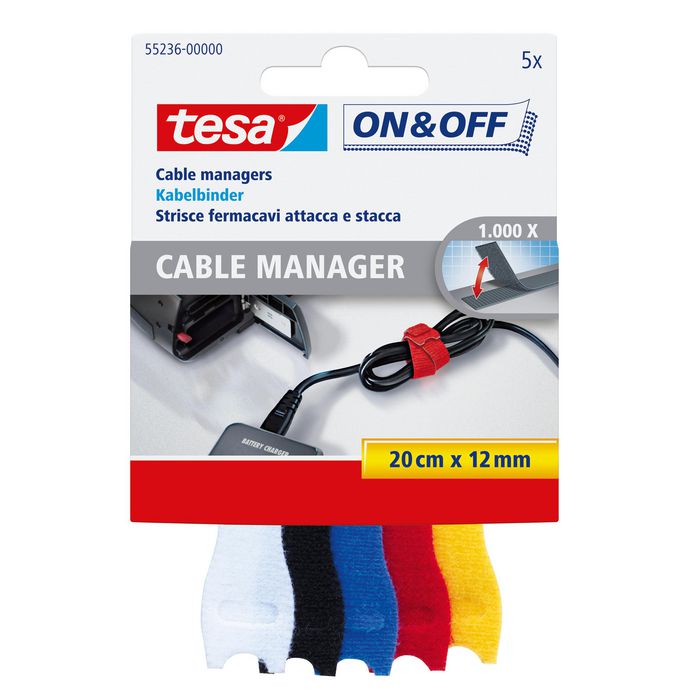 Tesa On & Off Cable Tie Black, Blue, Red, White, Yellow 5 Pc(S) - W128288180