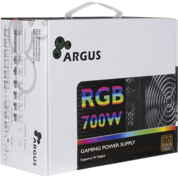 Inter-Tech Argus Rgb-700W Ii Power Supply Unit 20+4 Pin Atx Atx Black - W128288341