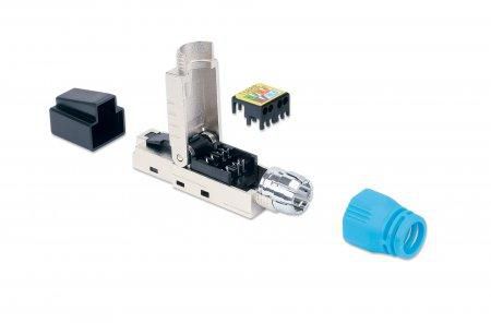 Intellinet Cat8.1 40G Shielded Toolless Rj45 Modular Field Termination Plug, For Easy And Quick High-Quality Cable Assembly, Ideal For Data Centers, Stp, For Solid & Stranded Wire, Gold-Plated Contacts, Metal Housing - W128290469