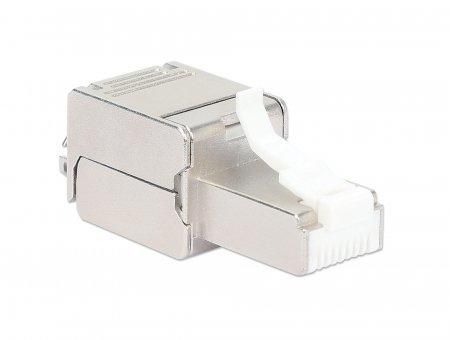 Intellinet Cat6A 10G Shielded Toolless Rj45 Modular Field Termination Plug, For Easy And Quick High-Quality Cable Assembly In The Field, Stp, For Solid & Stranded Wire, Gold-Plated Contacts, Metal Housing - W128290468