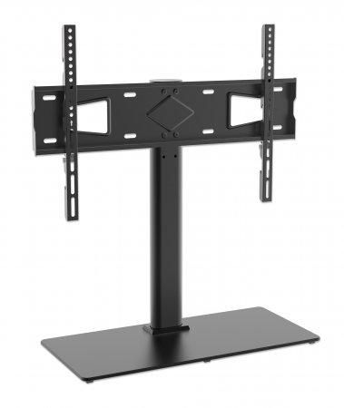 Manhattan Tv & Monitor Mount, Desk, 1 Screen, Screen Sizes: 32-65", Black, Stand Assembly, Vesa 100X100 To 600 X 400Mm, Max 45Kg, Tempered Glass Base, Lifetime Warranty - W128291089