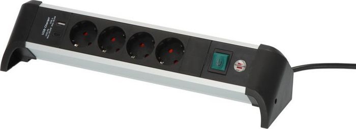 Brennenstuhl Power Extension 1.8 M 4 Ac Outlet(S) Indoor Black, Silver - W128291910