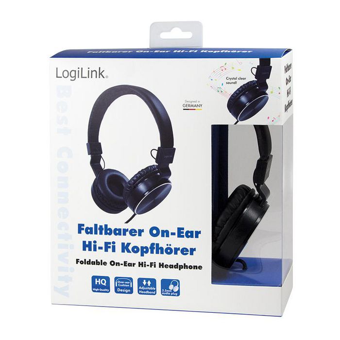 LogiLink Headphones/Headset Wired Head-Band Calls/Music Black - W128292099