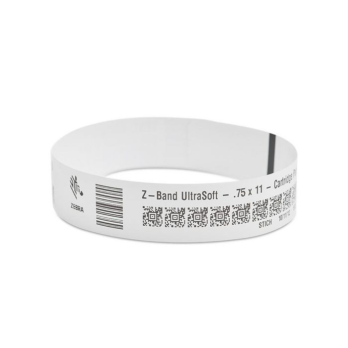 Zebra Wristband, Synthetic, 19.1x279.4mm; DT, Z-Band Ultra Soft, Coated, Permanent Adhesive, cartridge - W124896713