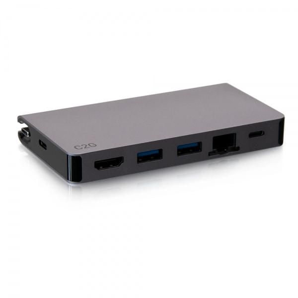 C2G Usb-C 5-In-1 Compact Dock With Hdmi, 2X Usb-A, Ethernet, And Usb-C Power Delivery Up To 100W - 4K 30Hz - W128297284