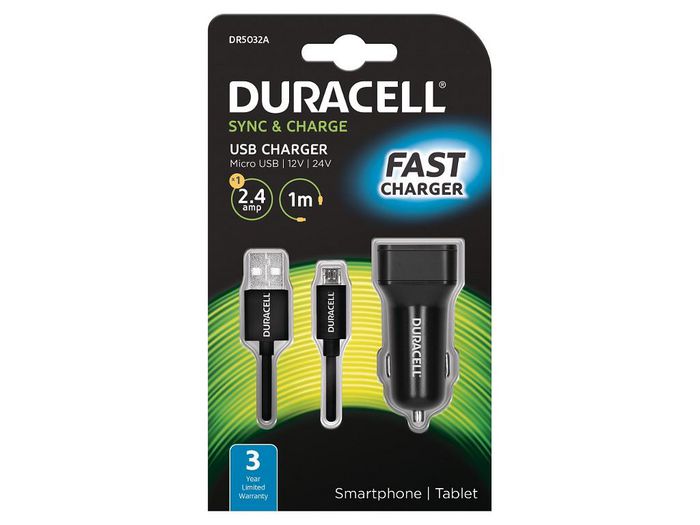 Duracell Single 2.4A +1M Micro Usb Cable - W128297290