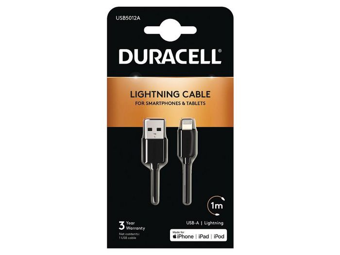 Duracell Sync/Charge Cable 1 Metre Black - W128297455