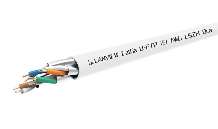 Lanview Cat6a U-FTP HD-BaseT 4x2xAWG23 LSZH white 305m, Dca - W128169321