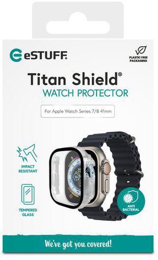 eSTUFF Titan Shield Full Body Screen Protector for Apple Watch Series 7/8 41 mm - Clear - W127249574