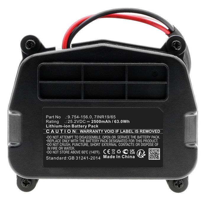 CoreParts Battery for Karcher Vacuum 63.00Wh Li-ion 25.2V 2500mAh, Black for VC4 - W128169211