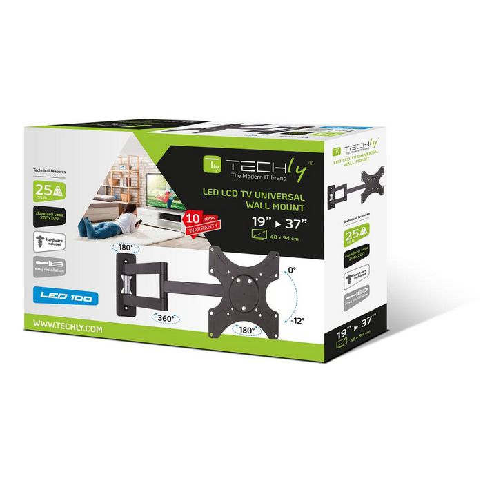 Techly TWO WAY LED/LCD WALL MOUNT 19-37" 25KG BLACK - W128318858