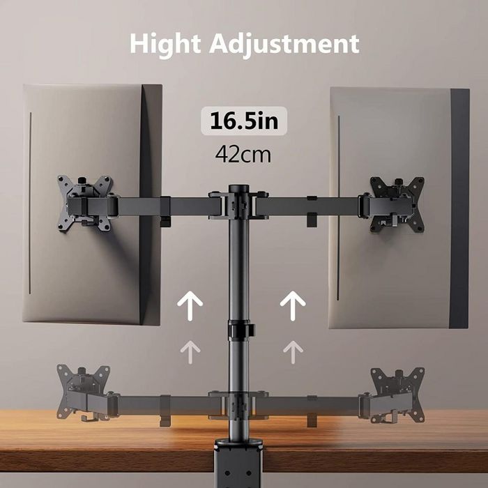Techly DESK MOUNT FOR TWO 13"-32" MONITORS WITH CLAMP - W128318884