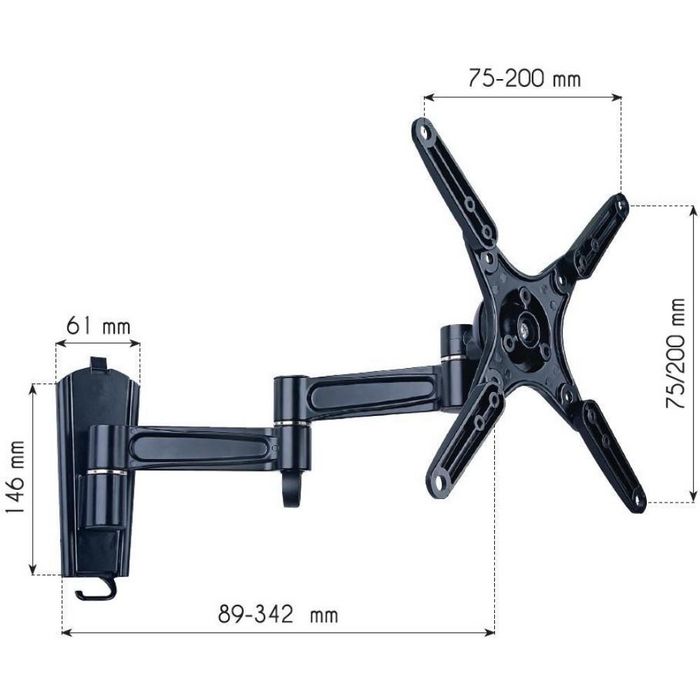 Techly THREE WAY LED/LCD WALL MOUNT 13-37" 25KG - W128318846