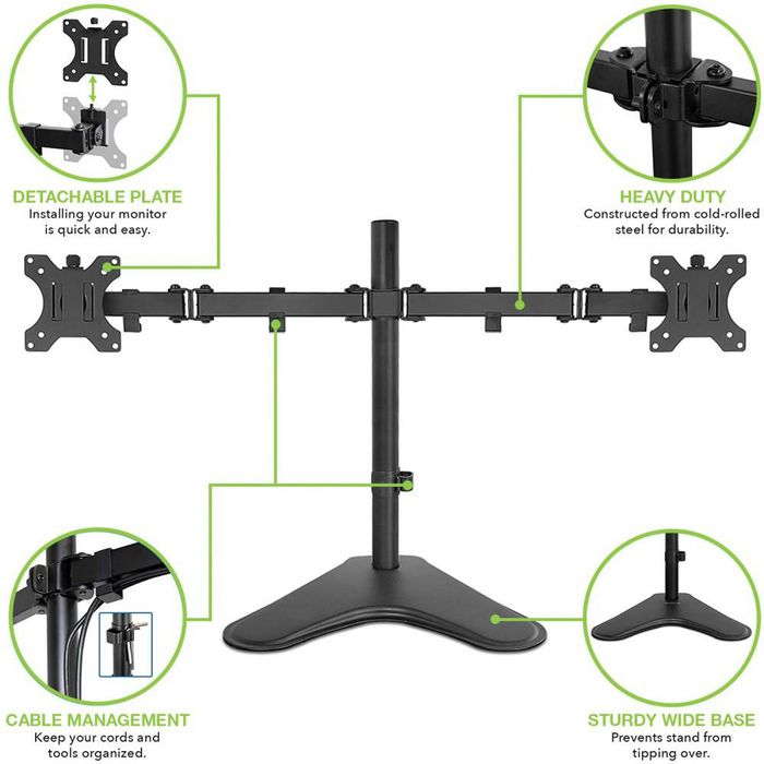Techly DESK STAND FOR 2 MONITORS 13-32" WITH BASE - W128318850