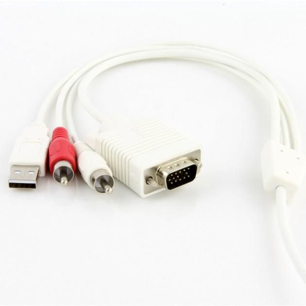 Techly HDMI CABLE TYPE A MALE TO VGA & STEREO AUDIO - 1M - W128319236