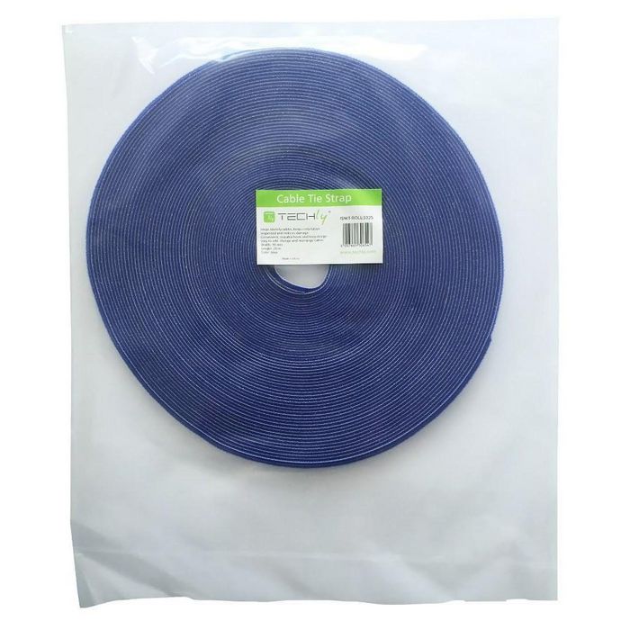 Techly VELCRO TIE ROLL FOR CABLES 1CM WIDTH BLUE - 25M - W128319502