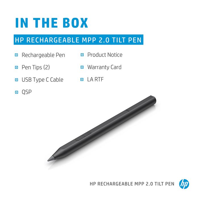 HP Rechargeable Mpp 2.0 Tilt Pen (Black) - W128267900