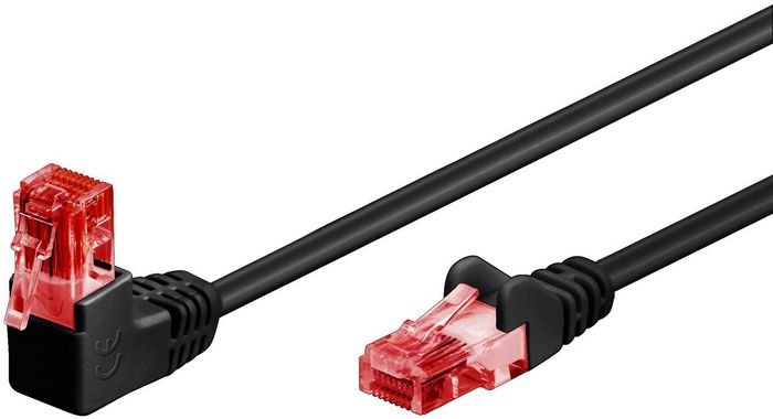 Goobay PATCH CABLE UTP 1M CAT6 ANGLED ONE SIDE BLACK - W128321017