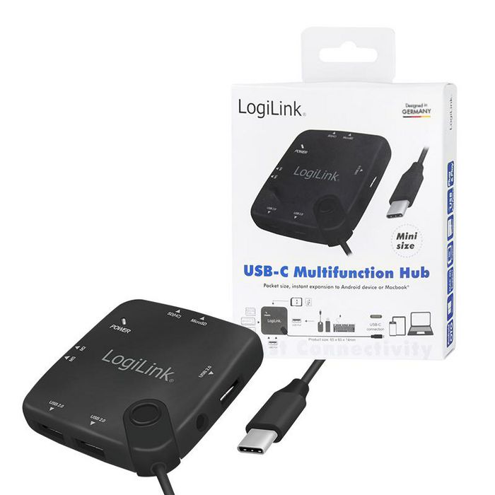 LogiLink USB-C MULTIFUNC. HUB, OTG, USB 2.0, BLACK - W128321531