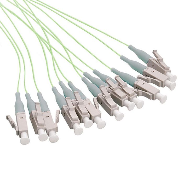 LOGON PROFESSIONAL FIBER PIGTAIL SET 12x LC OM5 2M LIME GREEN GREY CONNECTOR - W128317684