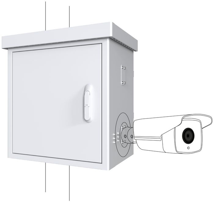 Lanview by Logon Maxi Radius Pole Mounted CCTV Cabinet For 4 cameras - W128318547