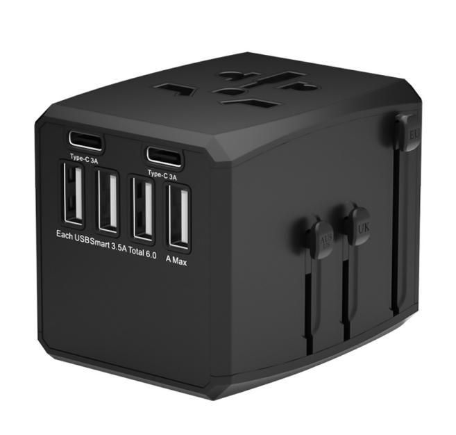 MicroConnect World Travel Adapter, 4 USB A and 2 USB C port - W128327830
