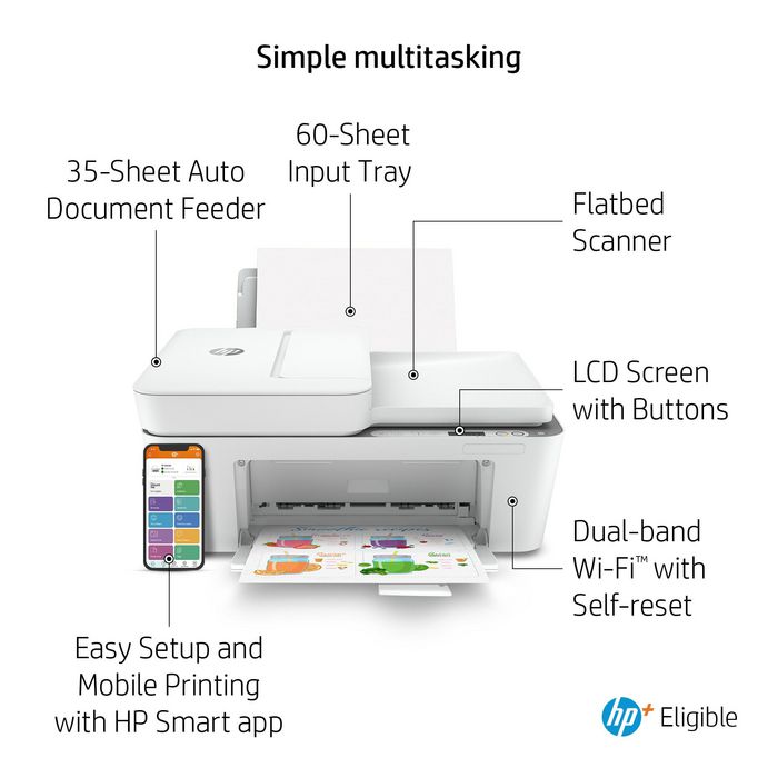 HP Deskjet Hp 4120E All-In-One Printer, Color, Printer For Home, Print, Copy, Scan, Send Mobile Fax, Hp+; Hp Instant Ink Eligible; Scan To Pdf - W128329142