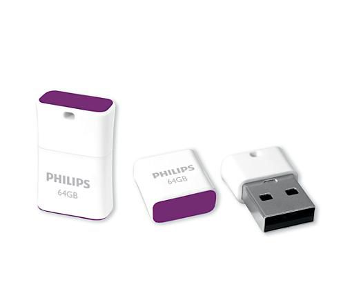 Philips Usb Flash Drive 64 Gb Usb Type-A 2.0 Purple, White - W128329587