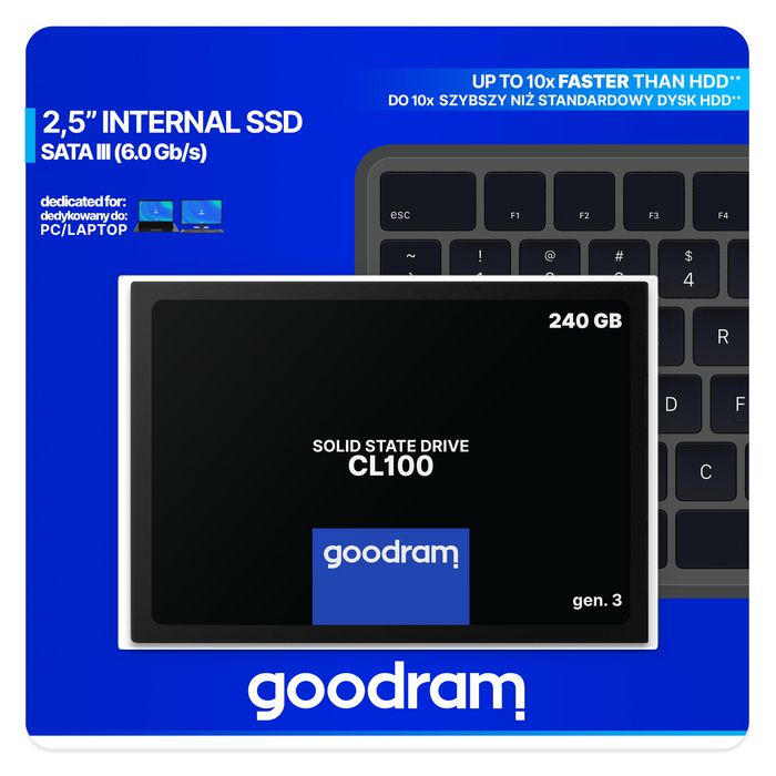 Goodram Cl100 Gen.3 2.5" 240 Gb Serial Ata Iii 3D Tlc Nand - W128329840