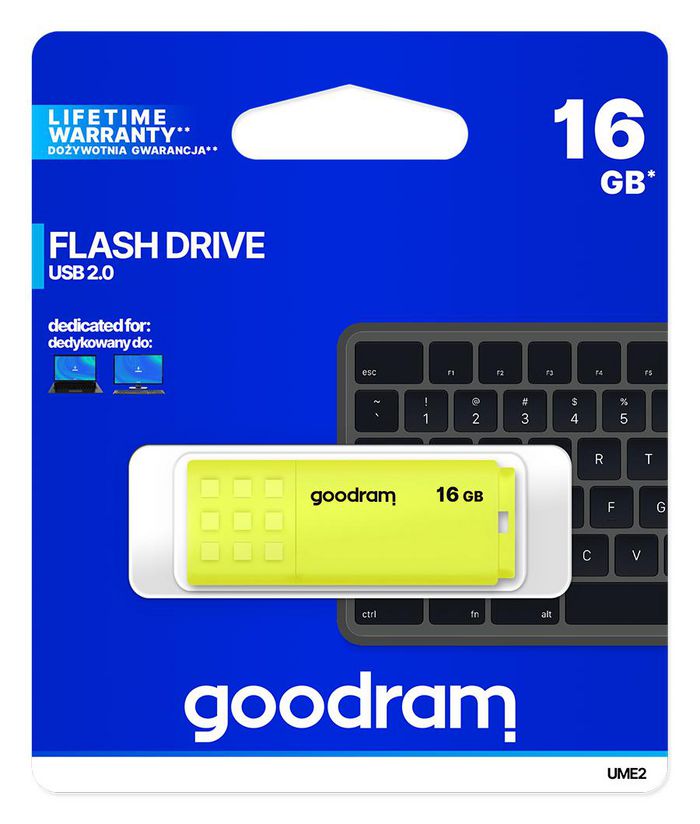 Goodram Ume2 Usb Flash Drive 16 Gb Usb Type-A 2.0 Yellow - W128329901