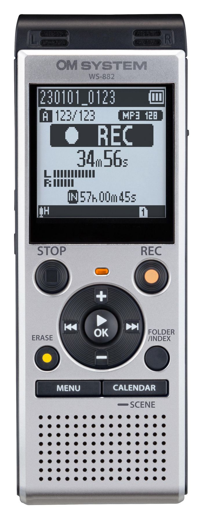 Olympus WS-882 (4GB) Stereo Recorder Silver incl. Batteries - Alkaline - W128246538