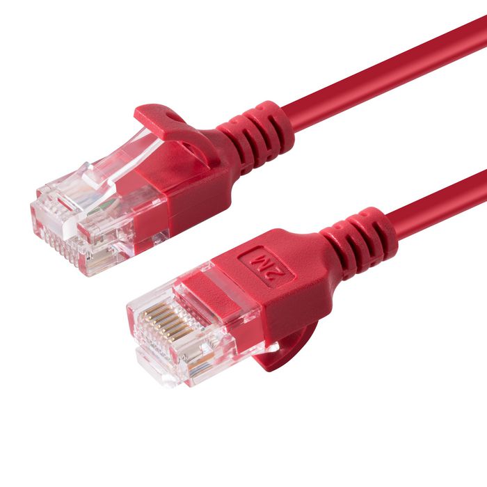 MicroConnect CAT6a U/UTP SLIM Network Cable 0.25m, Red - W125628030