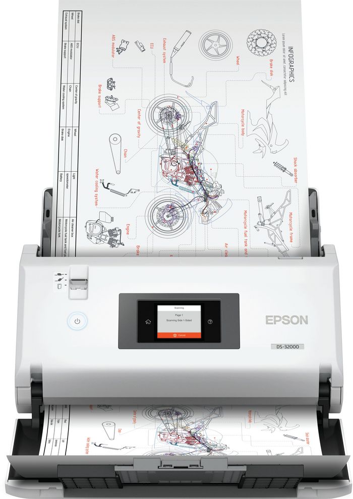 Epson Workforce Ds-32000 Sheet-Fed Scanner 600 X 600 Dpi A3 White - W128338361