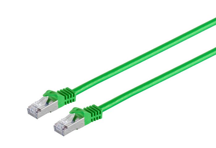 MicroConnect RJ45 Patch Cord S/FTP w. CAT 7 raw cable, 0.5m, Green - W125074457