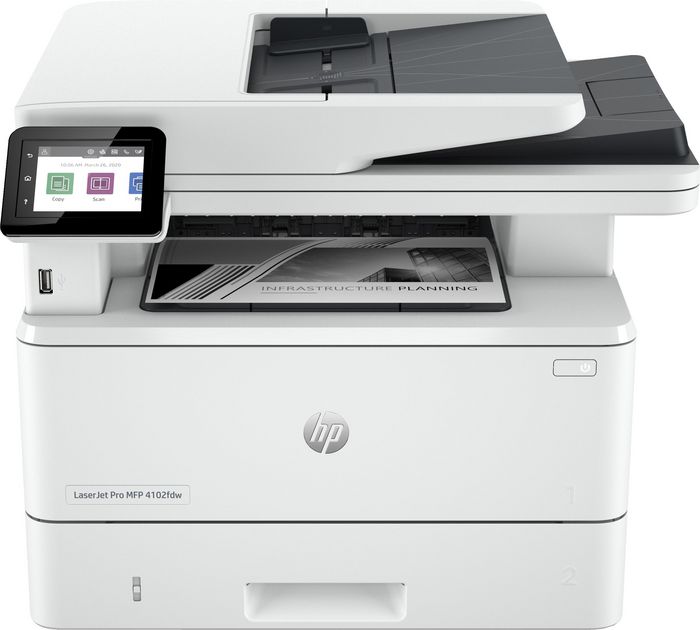 HP Laserjet Pro Mfp 4102Dw Printer, Black And White, Printer For Small Medium Business, Print, Copy, Scan, Wireless; Instant Ink Eligible; Print From Phone Or Tablet; Automatic Document Feeder - W128280159