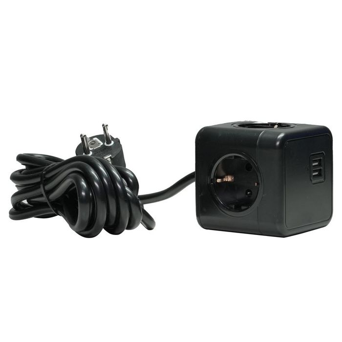 MicroConnect PowerCube Extended Duo USB, 3m Cable - W126488345