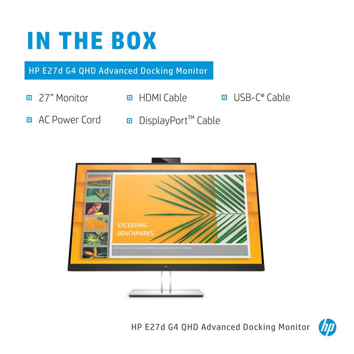 HP E27D G4 68.6 Cm (27") 2560 X 1440 Pixels Quad Hd Led Black - W128346631