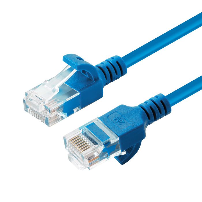 MicroConnect CAT6a U/UTP SLIM Network Cable 0.5m, Blue - W125628004