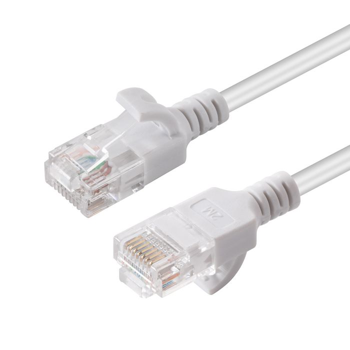 MicroConnect CAT6a U/UTP SLIM Network Cable 0.5m, White - W125627995