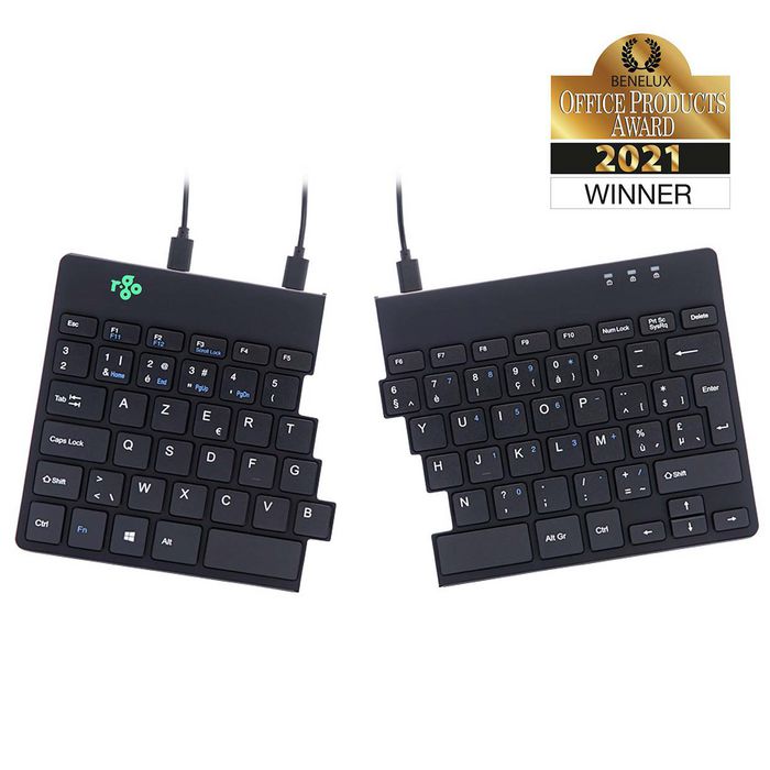 R-Go Tools R-Go Split Break Ergonomic Keyboard, AZERTY (BE), black, wired - W125330984