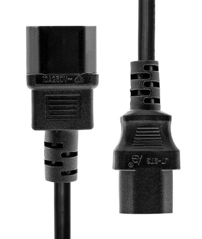 ProXtend Power Extension Cord C13 to C14 0.5M Black - W128366485